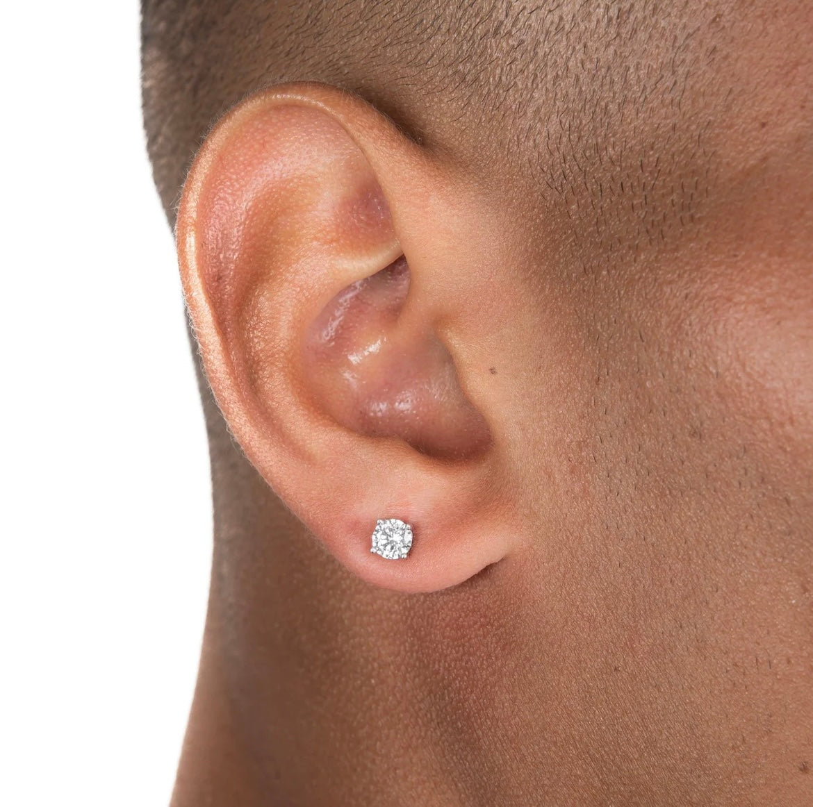 Round Cut VVS1 Moissanite & Argent