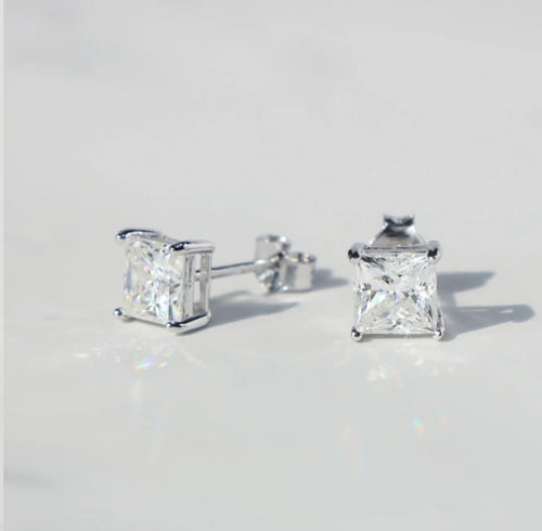 Princess Cut VVS1 Moissanite & Silver