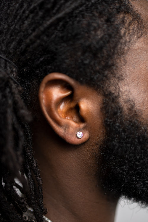 Round Cut Silver & VVS1 Moissanite