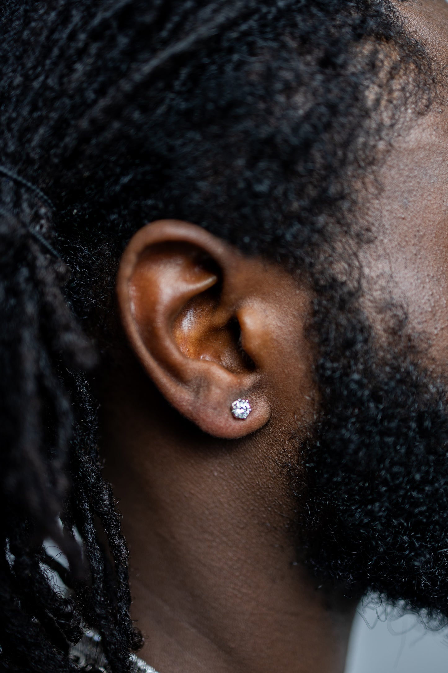 Round Cut Silver & VVS1 Moissanite