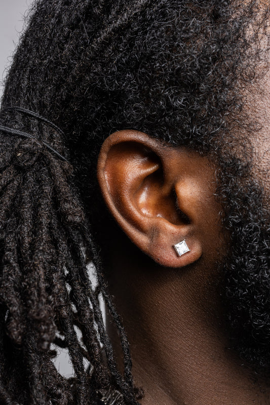 Princess Cut Silver & VVS1 Moissanite