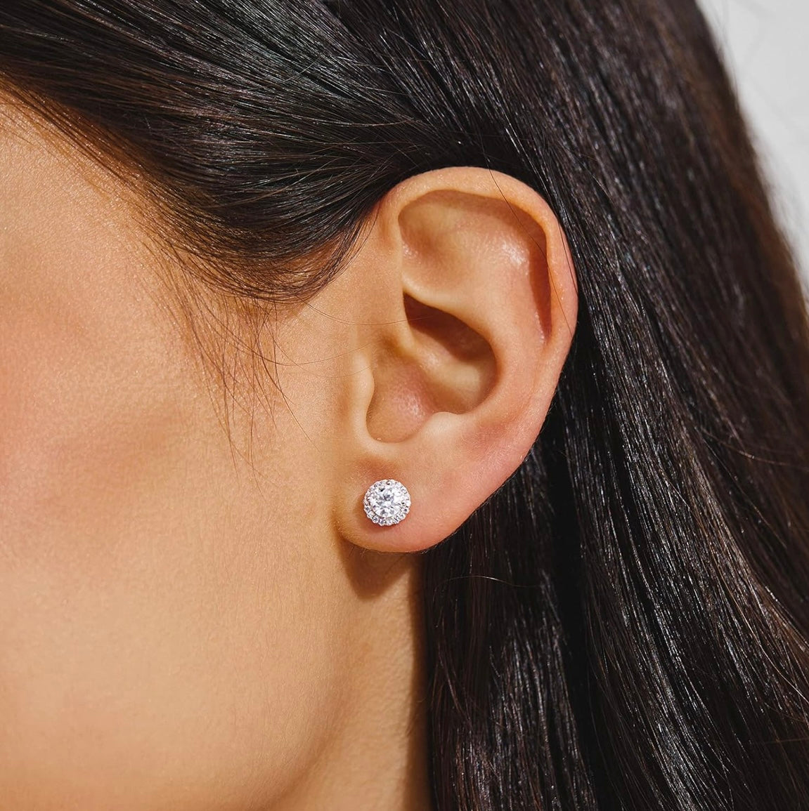 Halo Cut VVS1 Moissanite & Argent