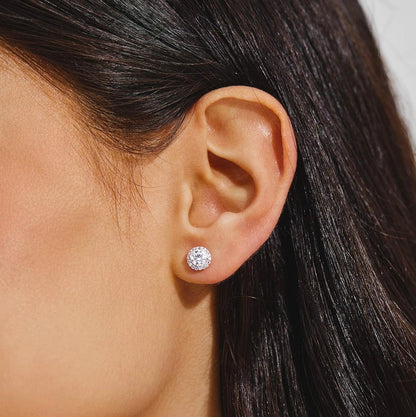 Halo Cut VVS1 Moissanite & Argent