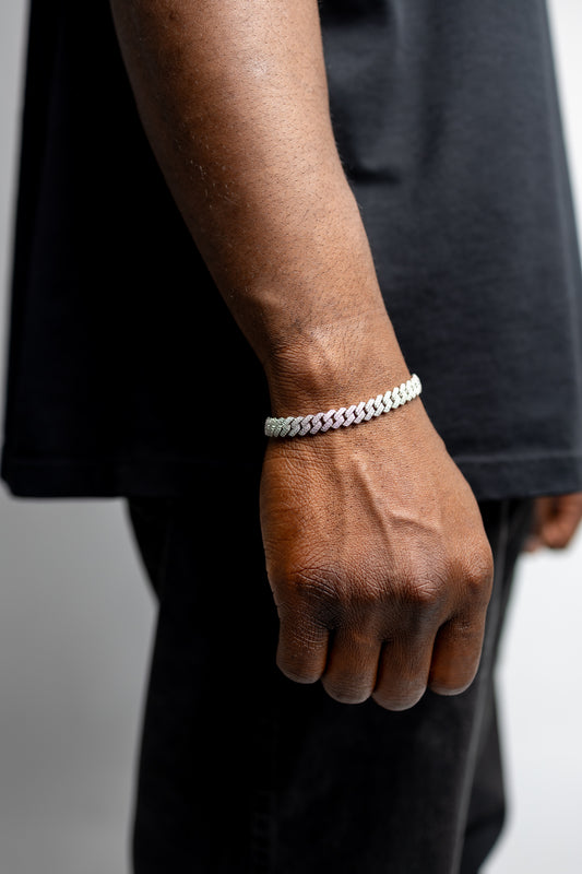 8MM VVS1  Moissanite Prong Cuban Link Bracelet