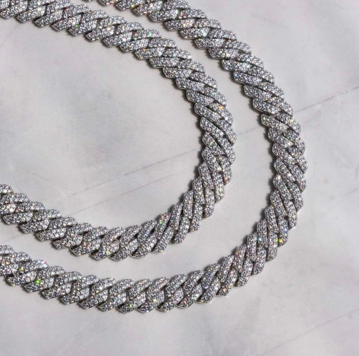 14MM Prong Cuban Link Chain femme