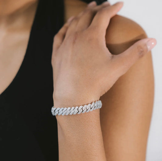 8MM Prong Cuban  Bracelet