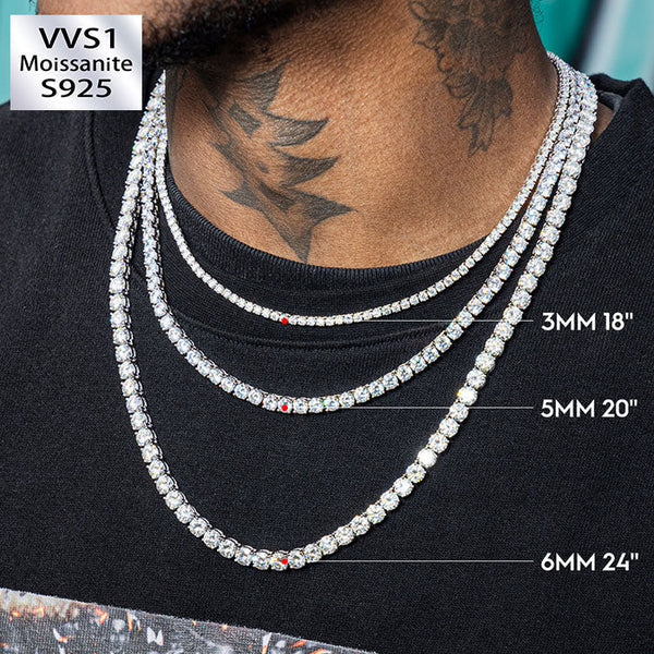 3MM VVS1  Moissanite Tennis Chain