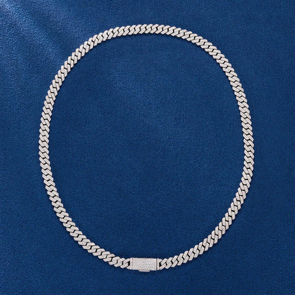 8MM VVS1  Moissanite Prong Cuban Link Chain