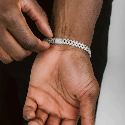 8MM VVS1  Moissanite Prong Cuban Link Bracelet