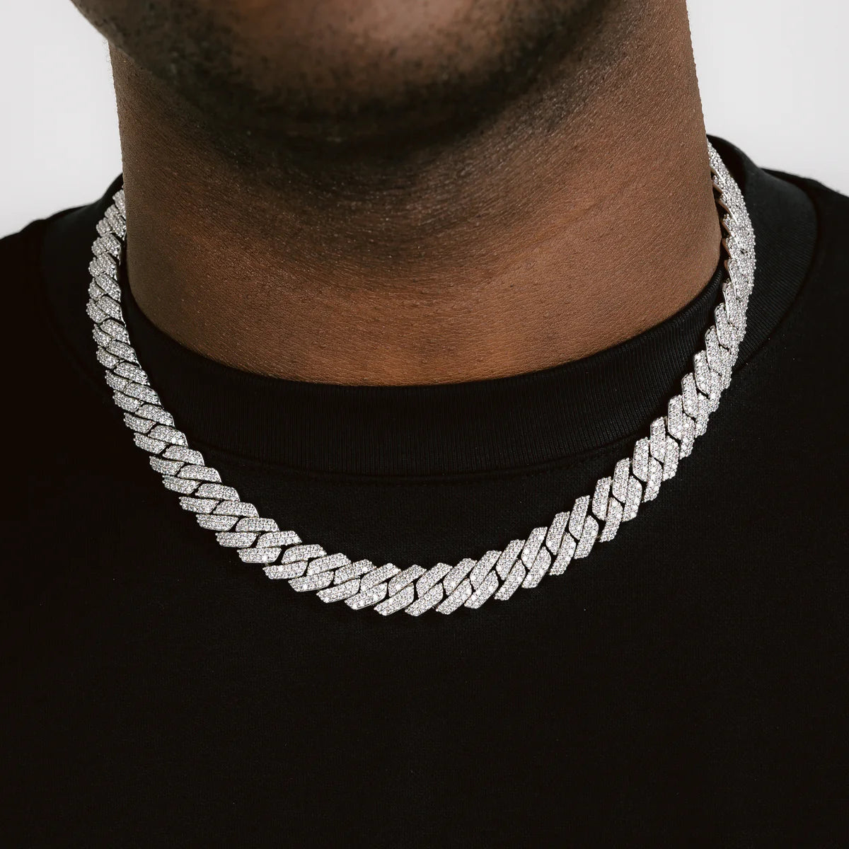 12MM VVS1 Diamant Moissanite Prong Cuban Link Chain