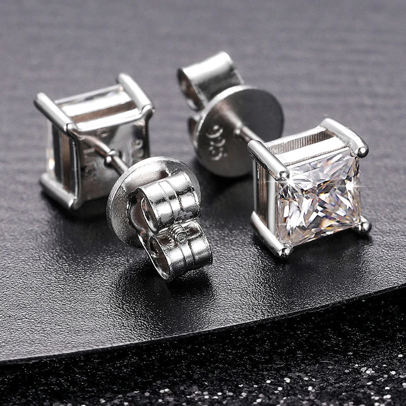Princess Cut Silver & VVS1 Moissanite