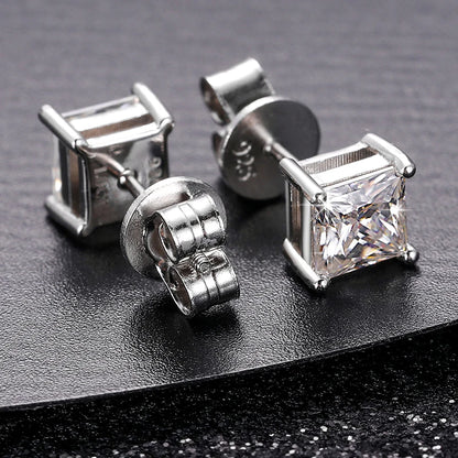 Princess Cut Silver & VVS1 Moissanite