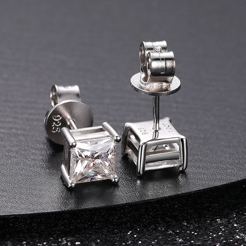 Princess Cut Silver & VVS1 Moissanite