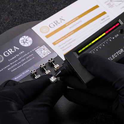 Princess Cut Silver & VVS1 Moissanite